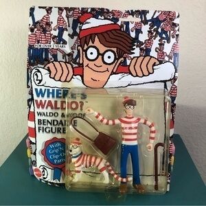 Where’s Waldo? Woof Bendable Action Figure Grip Clip On Parts Vintage New Rare
